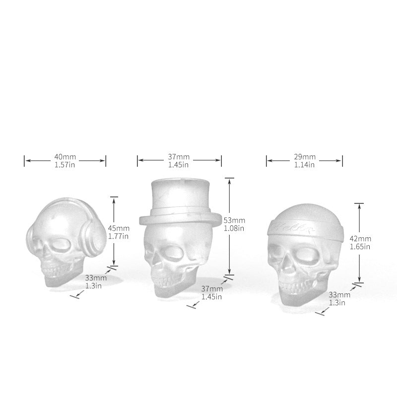DS BS 2Pack 3D 6 Skull Shaped Silicone Ice Mold