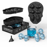 DS BS 2Pack 3D 6 Skull Shaped Silicone Ice Mold