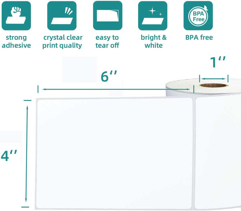 DS BS 2 Rolls 350 Labels 4x6 Direct Thermal Shipping Labels-700 Lables
