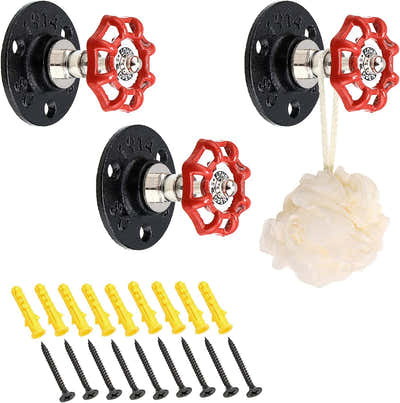 DS BS 3 Pcs Industrial Pipe Coat Hook Racks