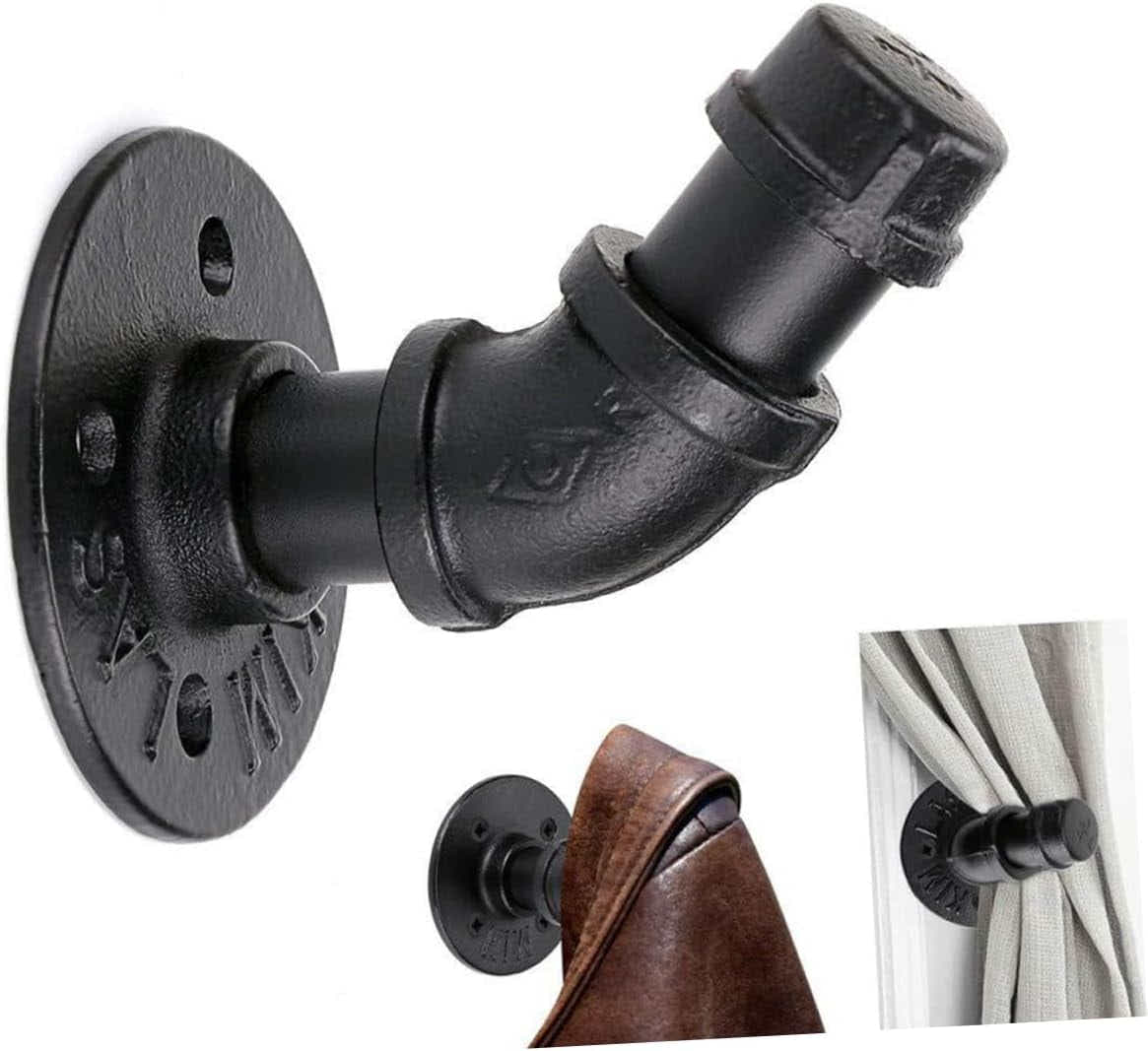 DS BS 2 Pack Industrial Pipe Wall Punch Hook