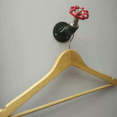 DS BS 2 Pack Industrial Pipe Robe Hook with Faucet Valve