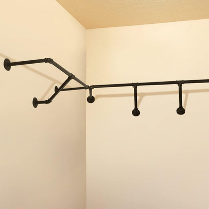 DS BS Wall Mounted Industrial Pipe Garment Rack-130CM