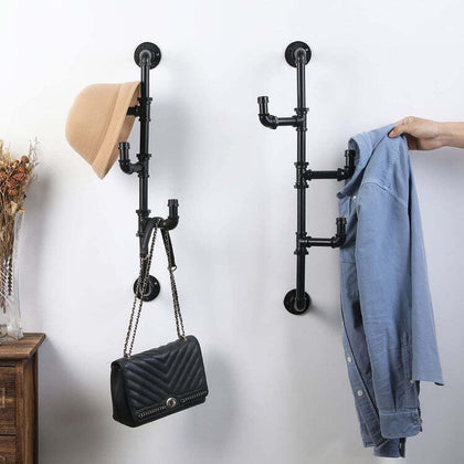 DS BS Industrial Pipe Clothes Holder Hanger-3 Hooks