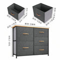 DS BS 5 Drawers Steel Frame Fabric Storage Chest-Dark Gray
