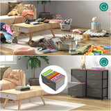 DS BS 5 Drawers Steel Frame Fabric Storage Chest-Dark Gray