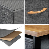 DS BS 5 Drawers Steel Frame Fabric Storage Chest-Dark Gray