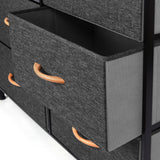 DS BS 7 Drawers Steel Frame Fabric Storage Chest-Dark Gray