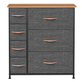 DS BS 7 Drawers Steel Frame Fabric Storage Chest-Dark Gray