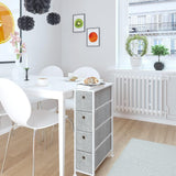 DS BS 4 Drawers Narrow Steel Frame Fabric Storage Chest-Gray