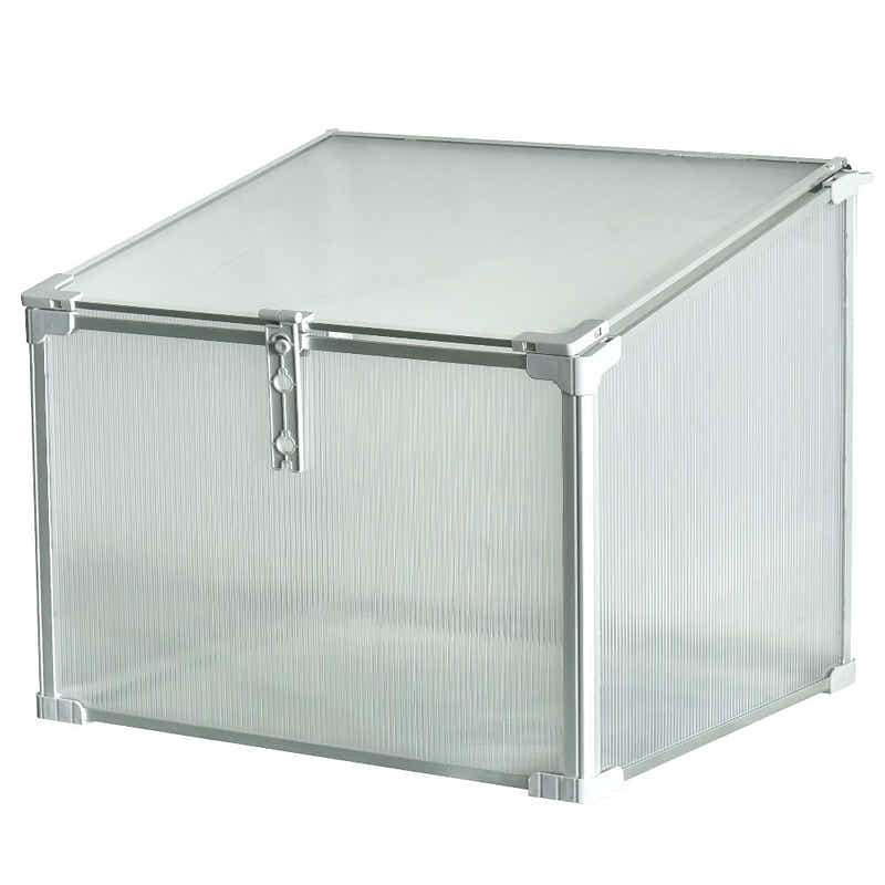 DS BS Mini Aluminum Frame Greenhouse with Roof Vent L60xW51xH51cm