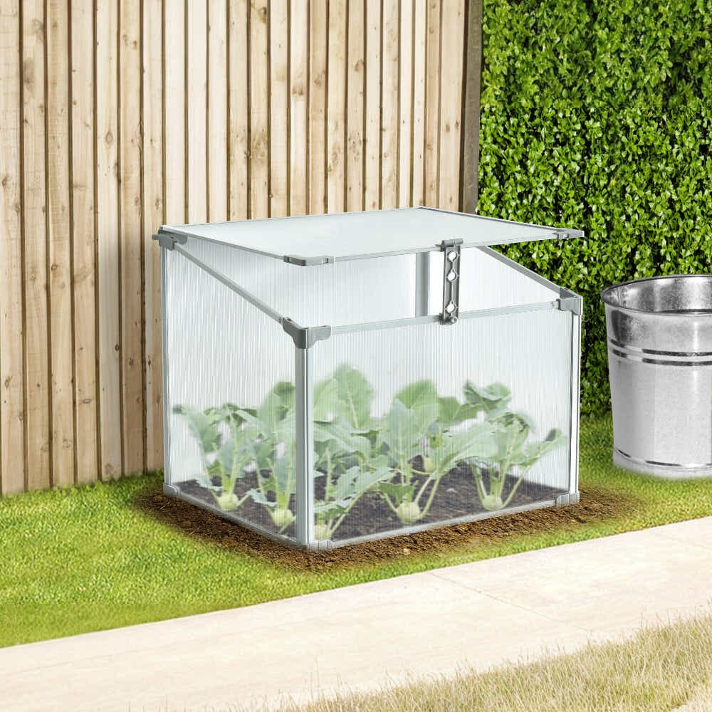 DS BS Mini Aluminum Frame Greenhouse with Roof Vent L60xW51xH51cm
