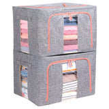 DS BS 2PCS Foldable Steel Frame Clear Window Storage Bins Box-24L