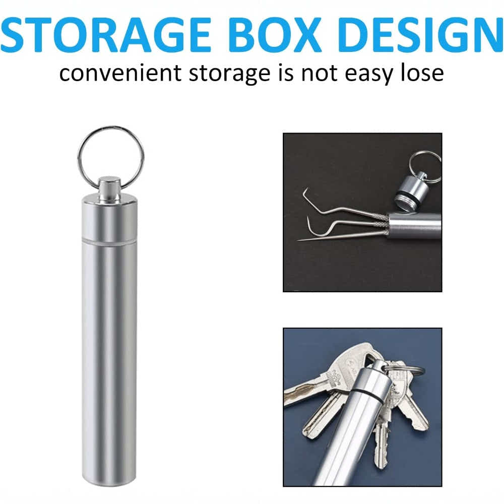 DS BS 7 Pcs Reusable Titanium Toothpick Set