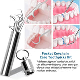 DS BS 7 Pcs Reusable Titanium Toothpick Set