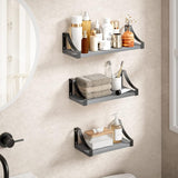 DS BS Floating Shelves Wall Mounted Set of 3-Grey