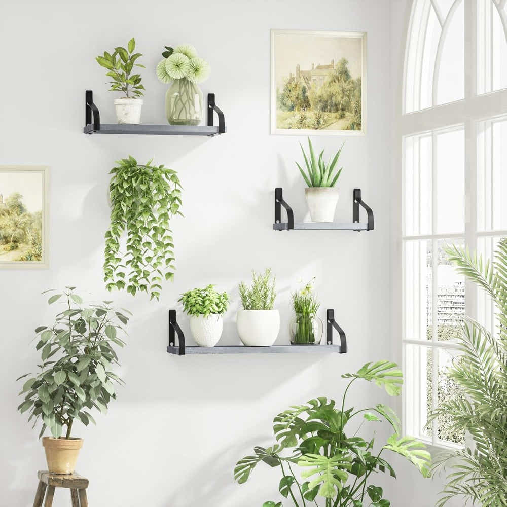 DS BS Floating Shelves Wall Mounted Set of 3-Grey