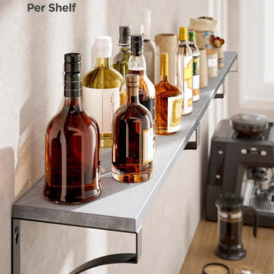 DS BS Floating Shelves Wall Mounted Set of 3-Grey