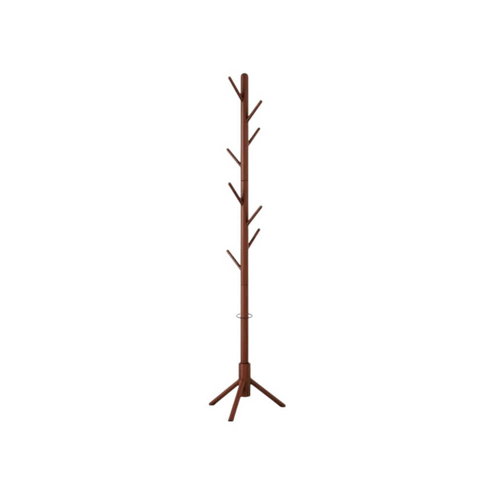 DS BS Wooden Coat Tree with 8 Hooks -Walnut