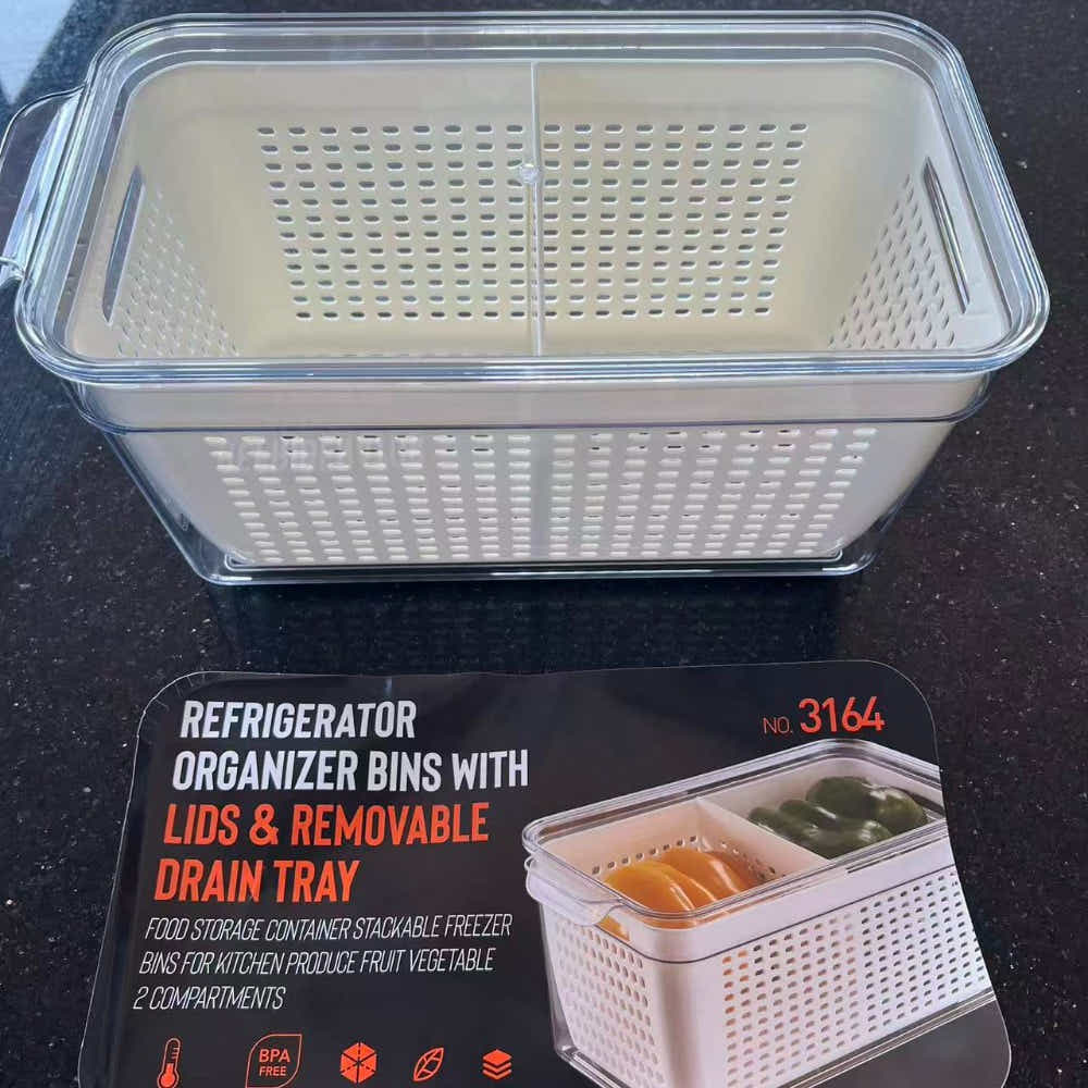 DS BS 4-Pack Refrigerator Organizer Bins with Lids