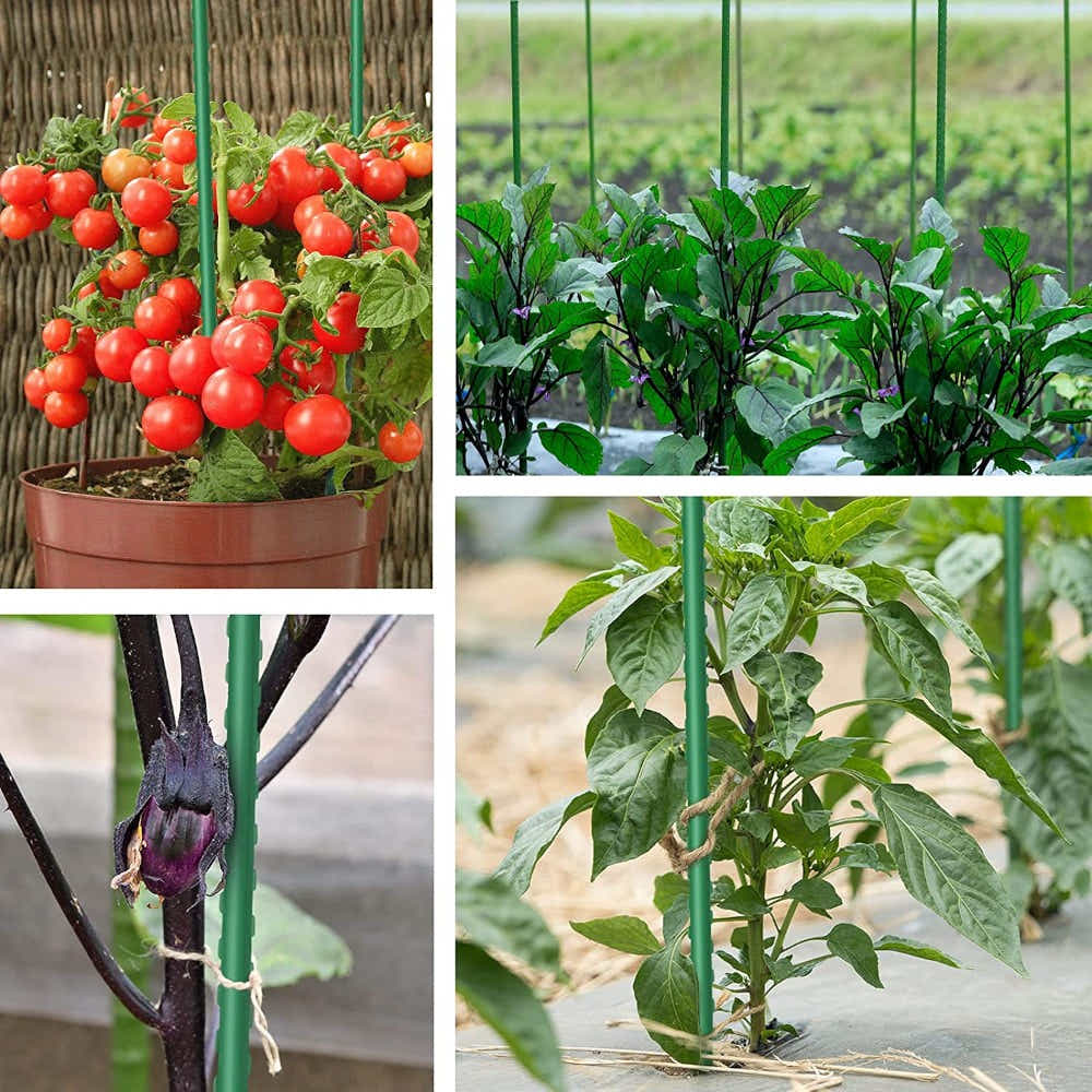 DS BS 10pcs 16mm×1.45m Plastic Coated Metal Garden Stakes