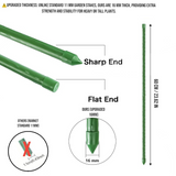DS BS 10pcs 16mm×60CM Plastic Coated Metal Garden Stakes