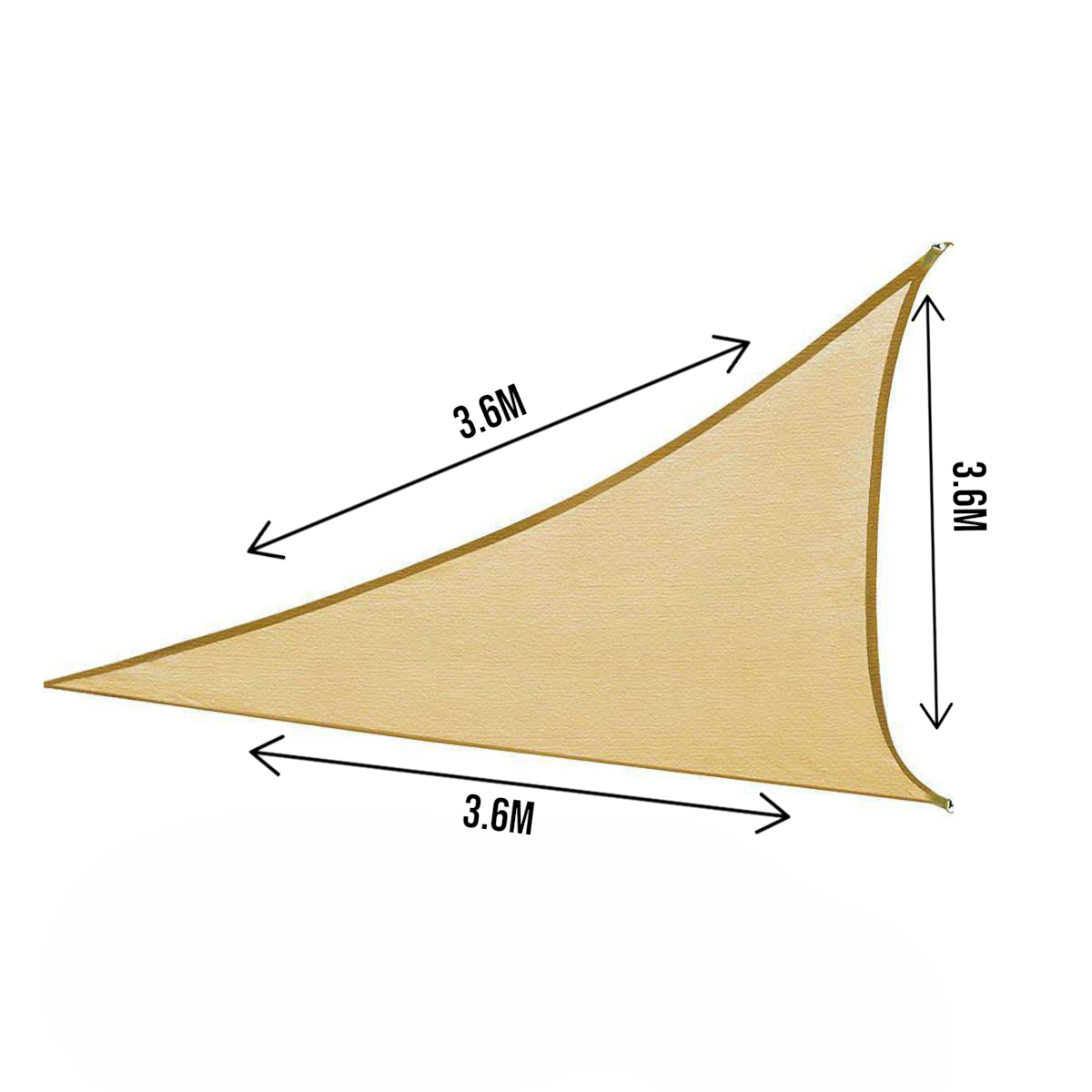 DS BS 3.6 X 3.6 X 3.6M Triangle Sun Shade Sail-Sand