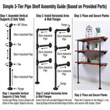 DS BS 3 Tier DIY Industrial Pipe Shelf 60CM