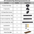DS BS 3 Tier DIY Industrial Pipe Shelf 100CM