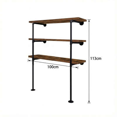 DS BS 3 Tier DIY Industrial Pipe Shelf 100CM
