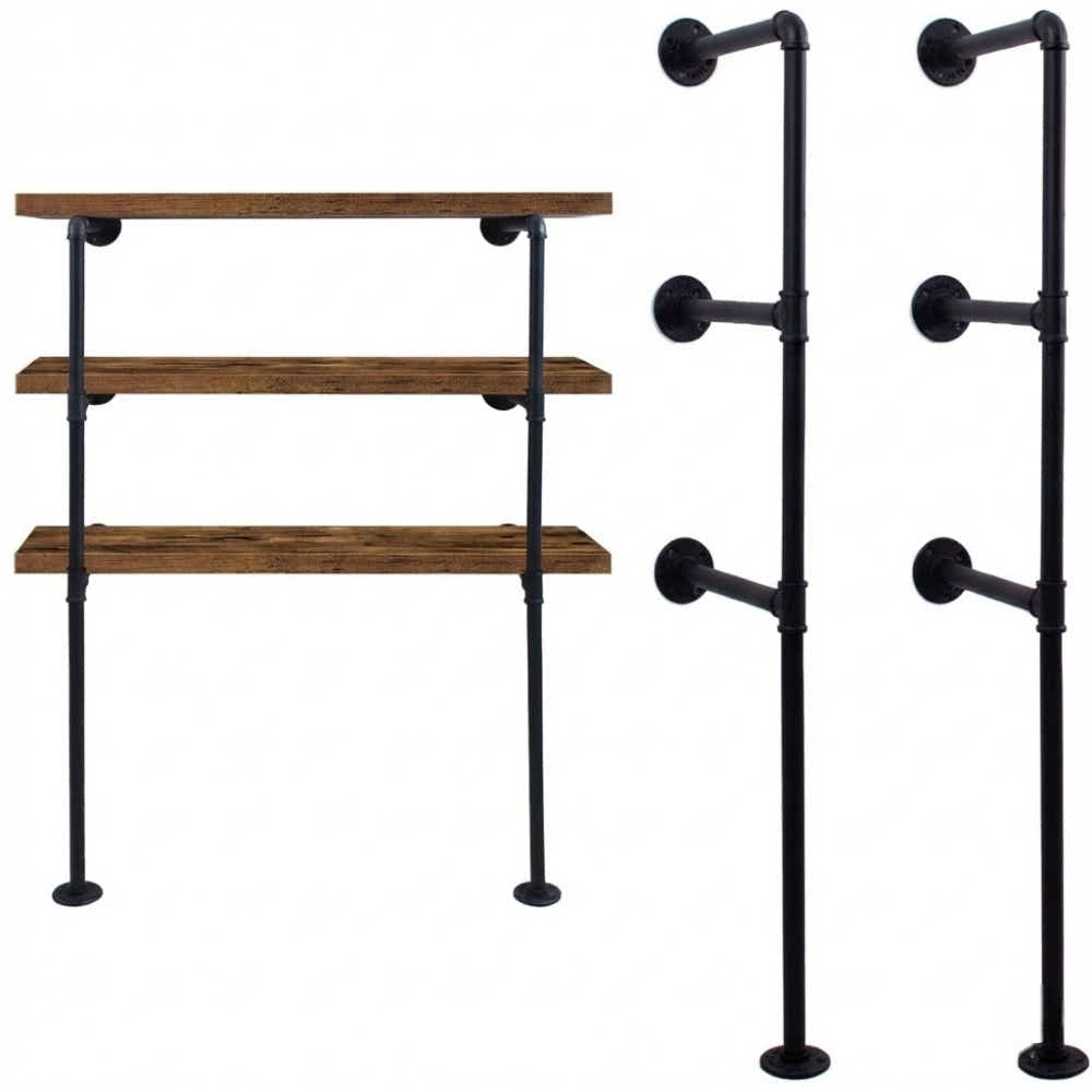DS BS 3 Tier DIY Industrial Pipe Shelf 100CM