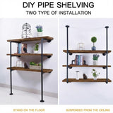 DS BS 3 Tier DIY Industrial Pipe Shelf 100CM