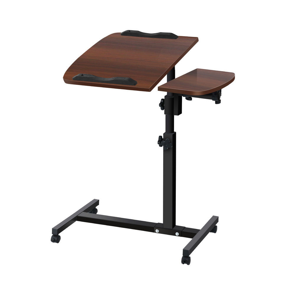 DS NA Artiss Laptop Desk Table Fan Cooling Walnut 60CM