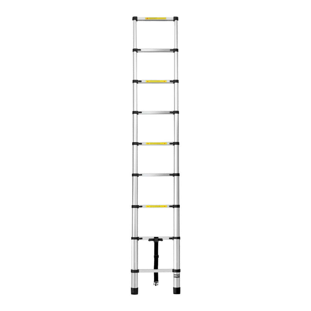 Giantz 2.6M Telescopic Ladder Aluminium Extension Extendable Steps