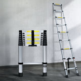 Giantz 2.6M Telescopic Ladder Aluminium Extension Extendable Steps