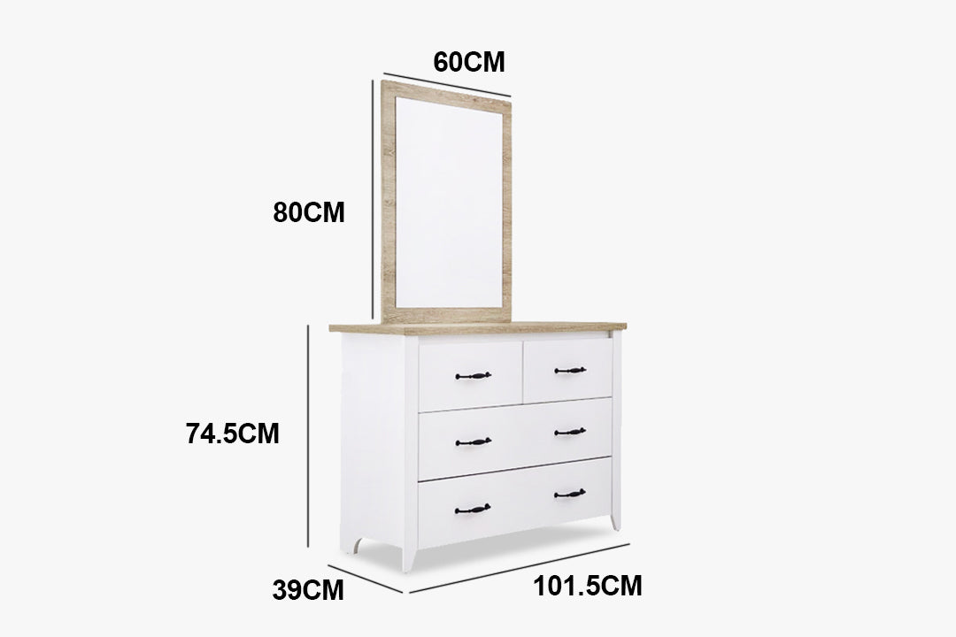 Adelle 6-Drawer Chest with Mirror