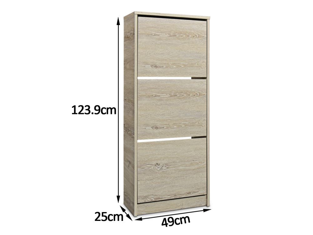 Enkel 3-Drawer Shoe Rack - Oak
