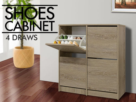 Enkel 4-Drawer Shoe Rack - Oak