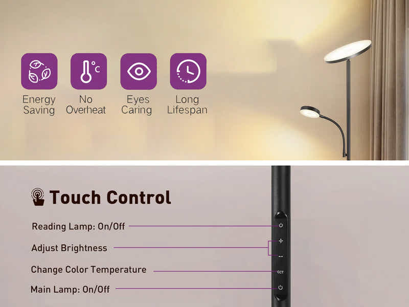 Syskon LED Uplighter Reading Lamp