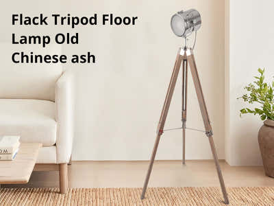 Flack Tripod Floor Lamp - Antique Ash