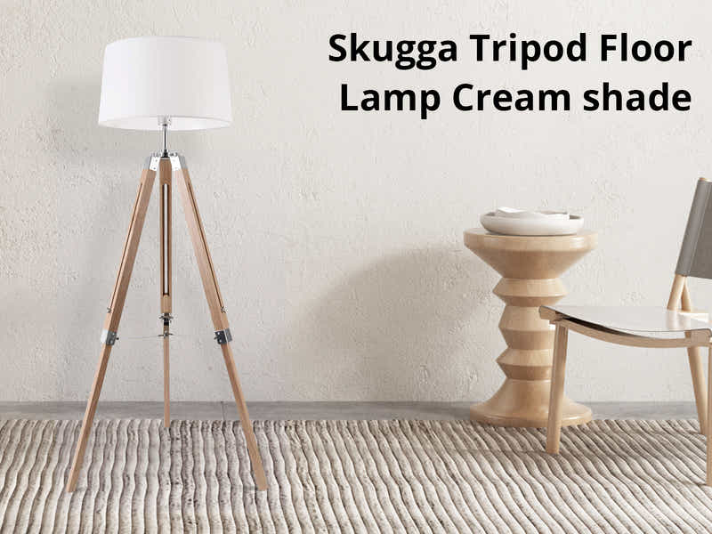 Skugga Tripod Floor Lamp with Cream Shade