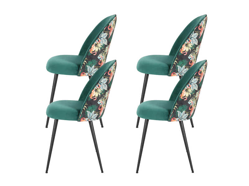 Lavina Velvet Dining Chair Green - Set of 4