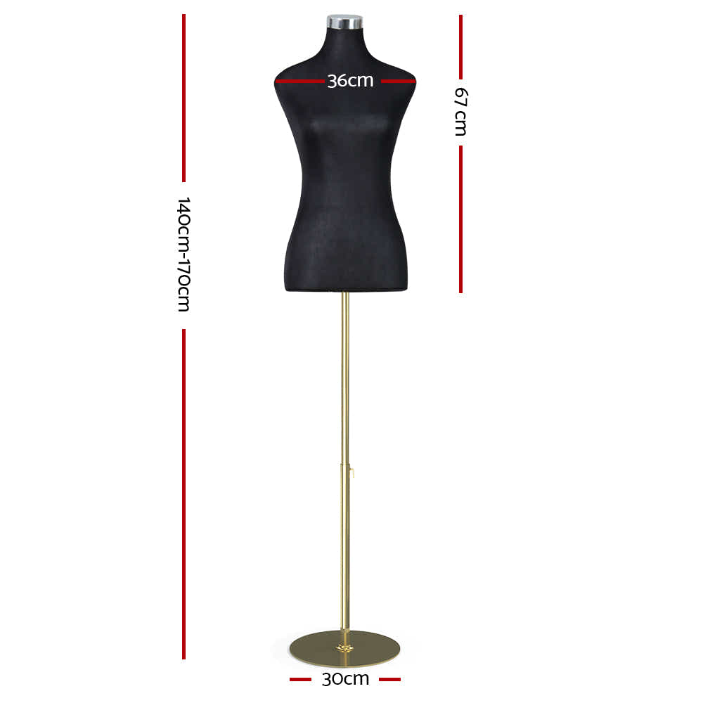 Female Mannequin Dummy Model Dressmaker Clothes Display Torso Tailor Black