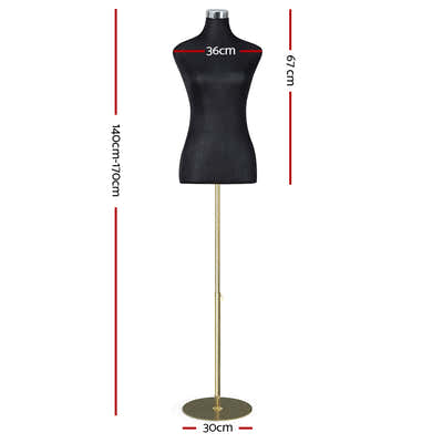 Female Mannequin Dummy Model Dressmaker Clothes Display Torso Tailor Black