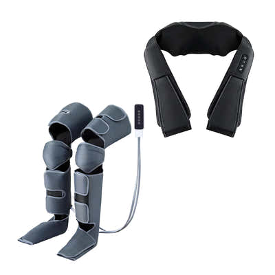DS NA Livemor Electric Leg Foot Massager Air Wrap With Shiatsu Neck Massage Heat