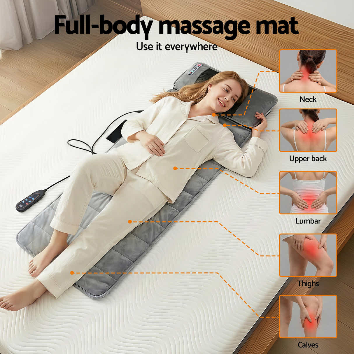 DS NA Livemor Massage Mat 10-nodes Vibration Heating Massage Cushion