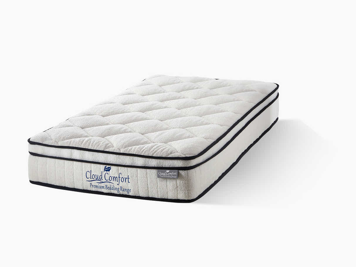 Aubrey Velvet Bed Frame & Boucle22 Mattress - Double