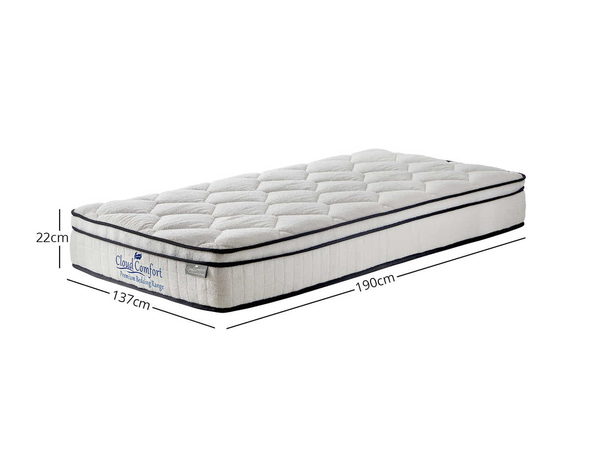 Aubrey Velvet Bed Frame & Boucle22 Mattress - Double