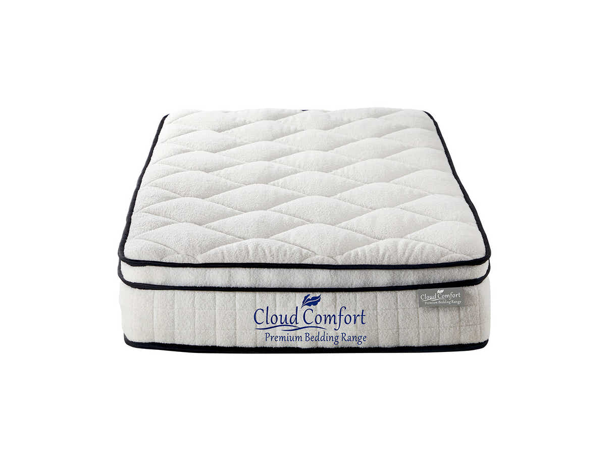 Aubrey Velvet Bed Frame & Boucle22 Mattress - Double