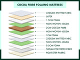 Cocoa Fibre Folding Mattress 6cm QUEEN